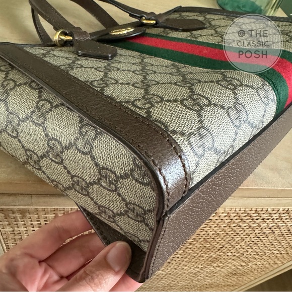 EUC GUCCI SUPREME SMALL SHOULDER CANVAS TOTE BAG - Picture 8 of 14